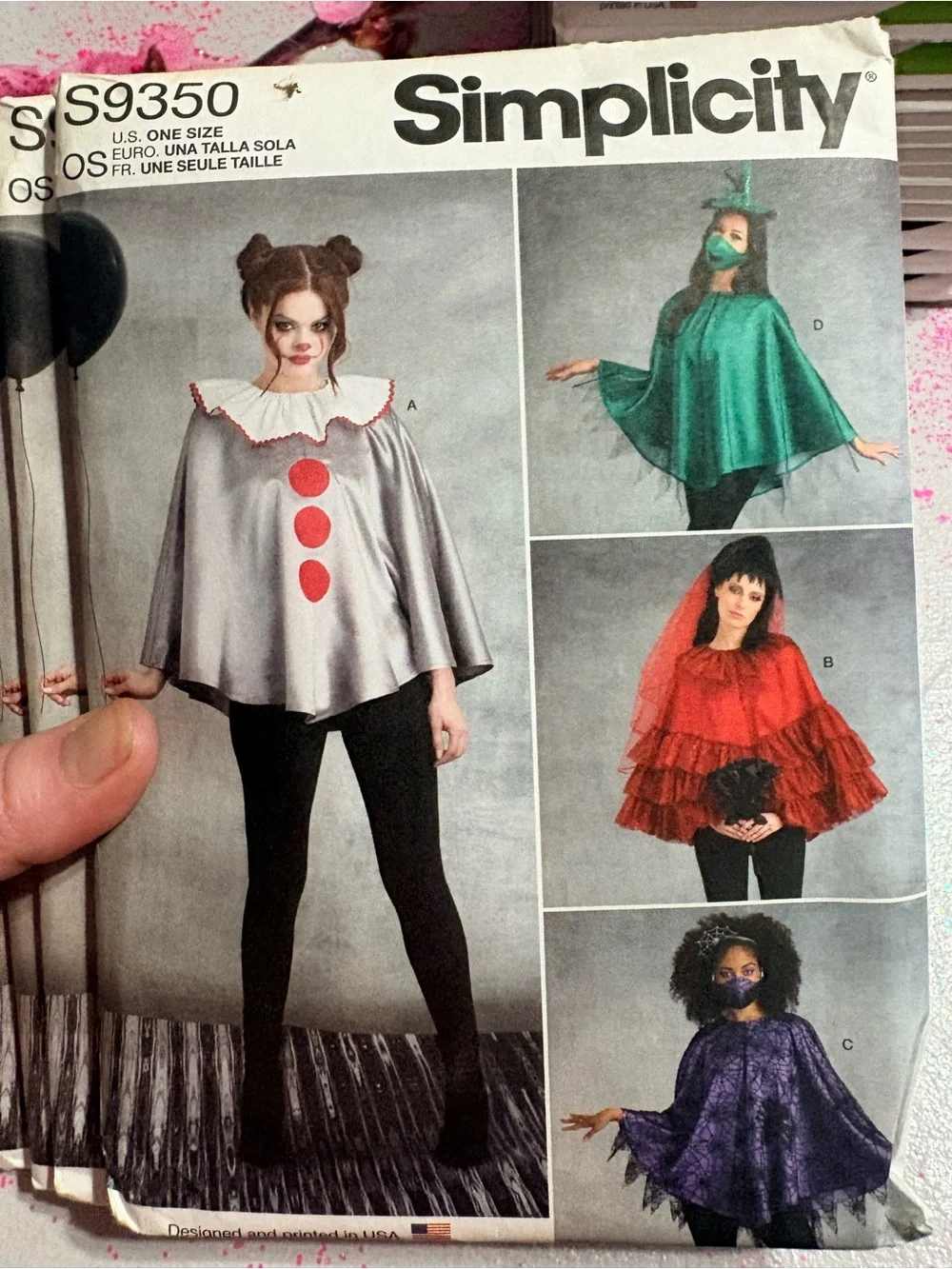 BN UNCUT SIMPLICITY 9350 OS SEWING PATTERNS HALLOWEEN COSTUMES CAPES